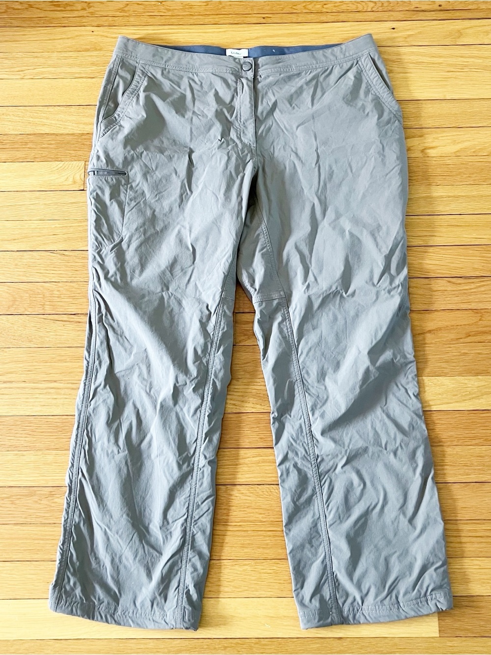 L.L. Bean Grey Gorpcore Outdoor Fleece Lined Straight Leg Trail Hiking Pants 18